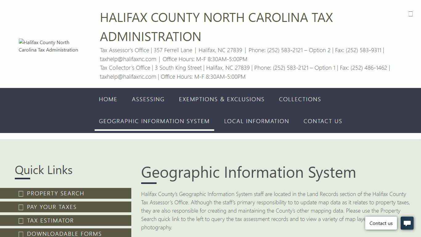 Geographic Information System – Halifax County North Carolina Tax Administration