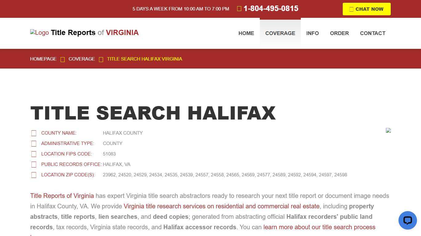Title Search Halifax, VA - Property Records Research & Reports